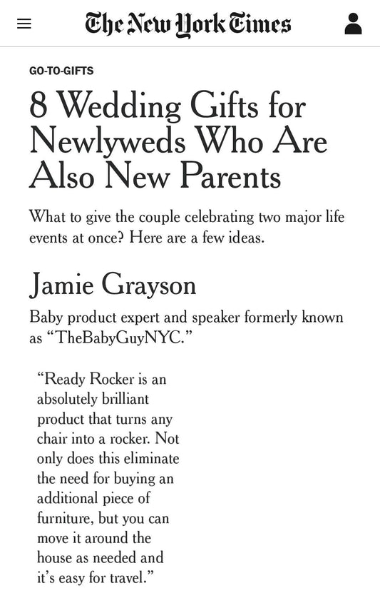 New York Times: 7 Wedding Gifts for Newlyweds Who Are Also New Parents