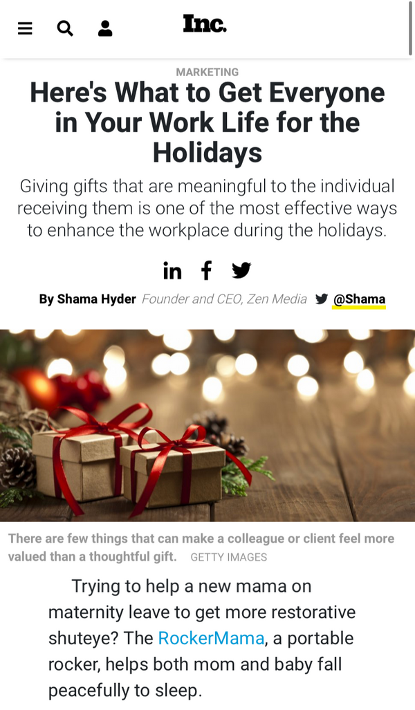 Ready Rocker Featured in Inc