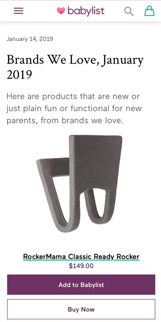 RockerMama Featured in Babylist's Brands We Love