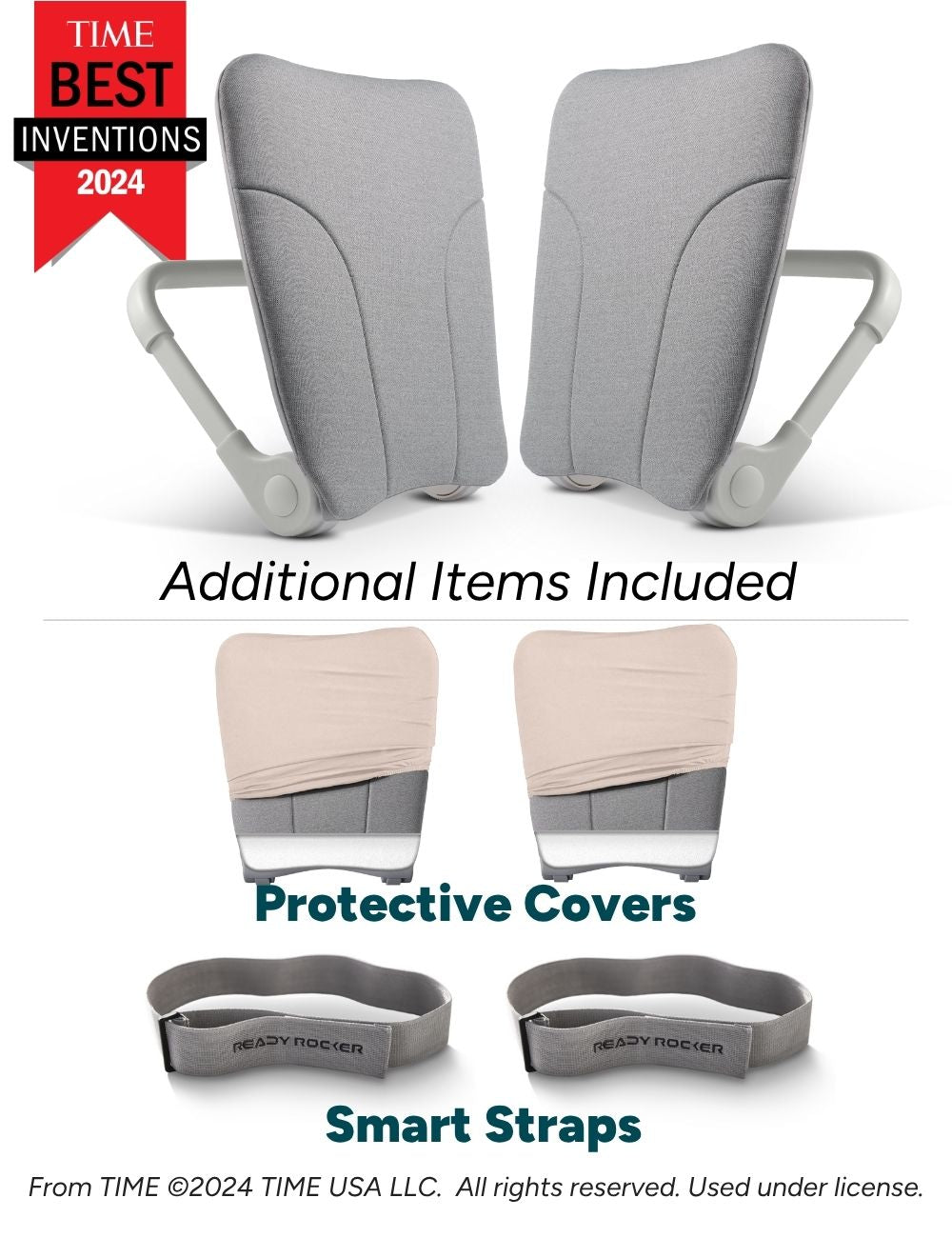 2 Deluxe Ready Rockers (Cloud) + 2 Smart Straps + 2 Protective Covers (Lilac)