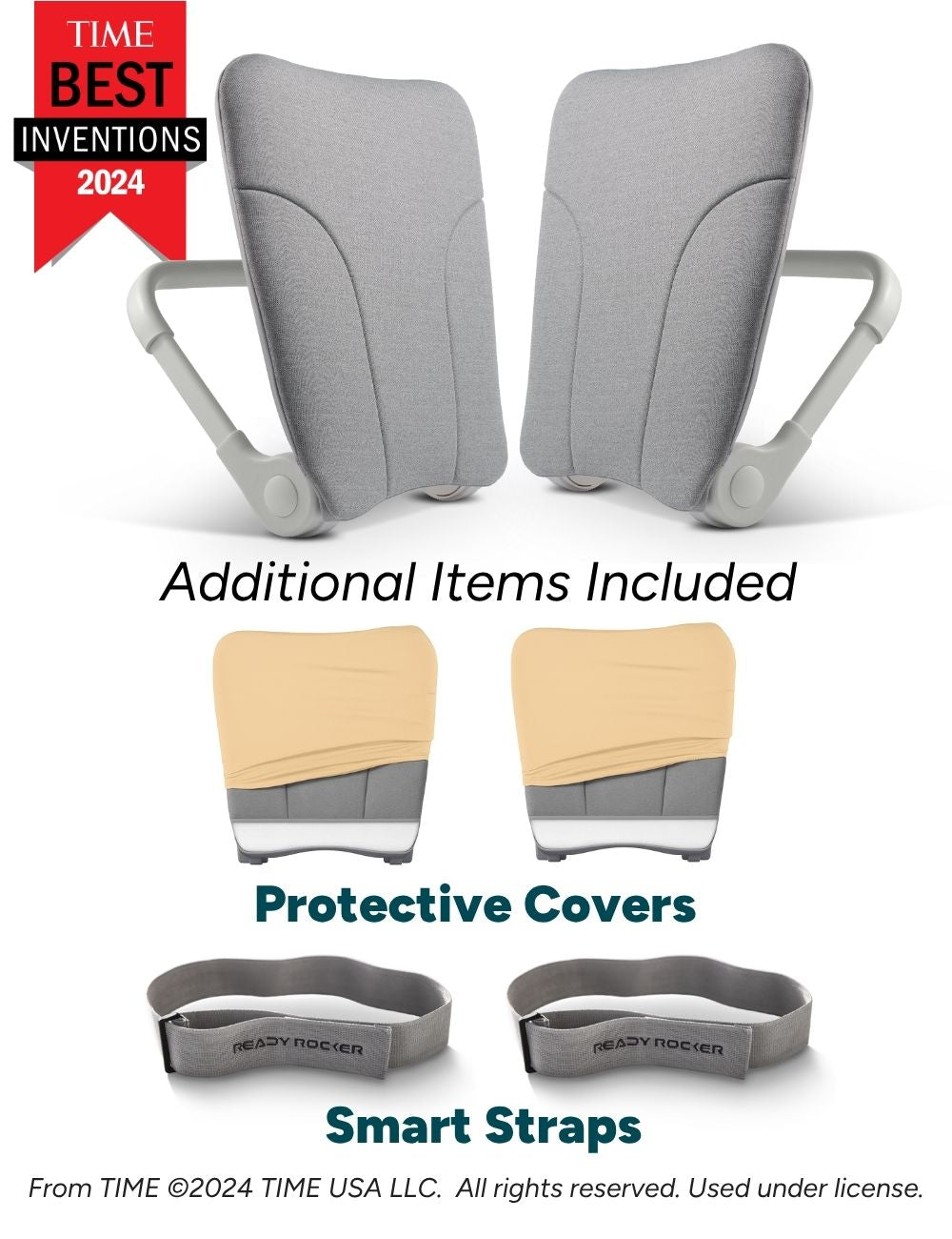 2 Deluxe Ready Rockers (Cloud) + 2 Smart Straps + 2 Protective Covers (Sand)