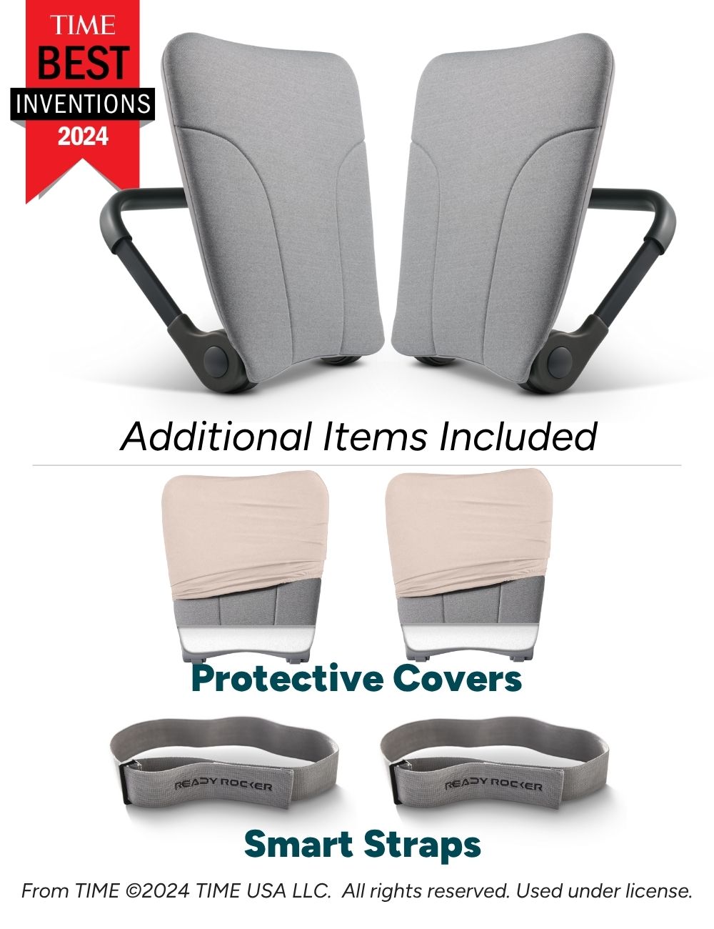 2 Deluxe Ready Rockers (Slate) + 2 Smart Straps + 2 Protective Covers (Lilac)